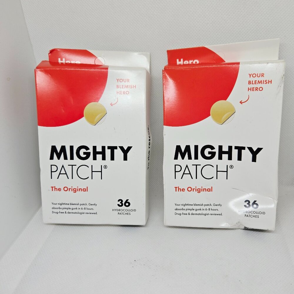 NEW Hero Cosmetics Mighty Patch Original Acne Patch, 36 Count 2 Boxes, 72 Total